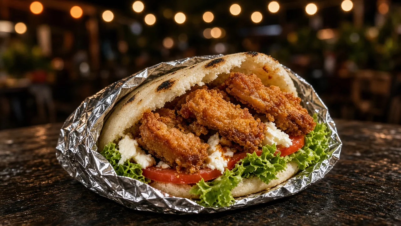 Arepa con Cochino Frito