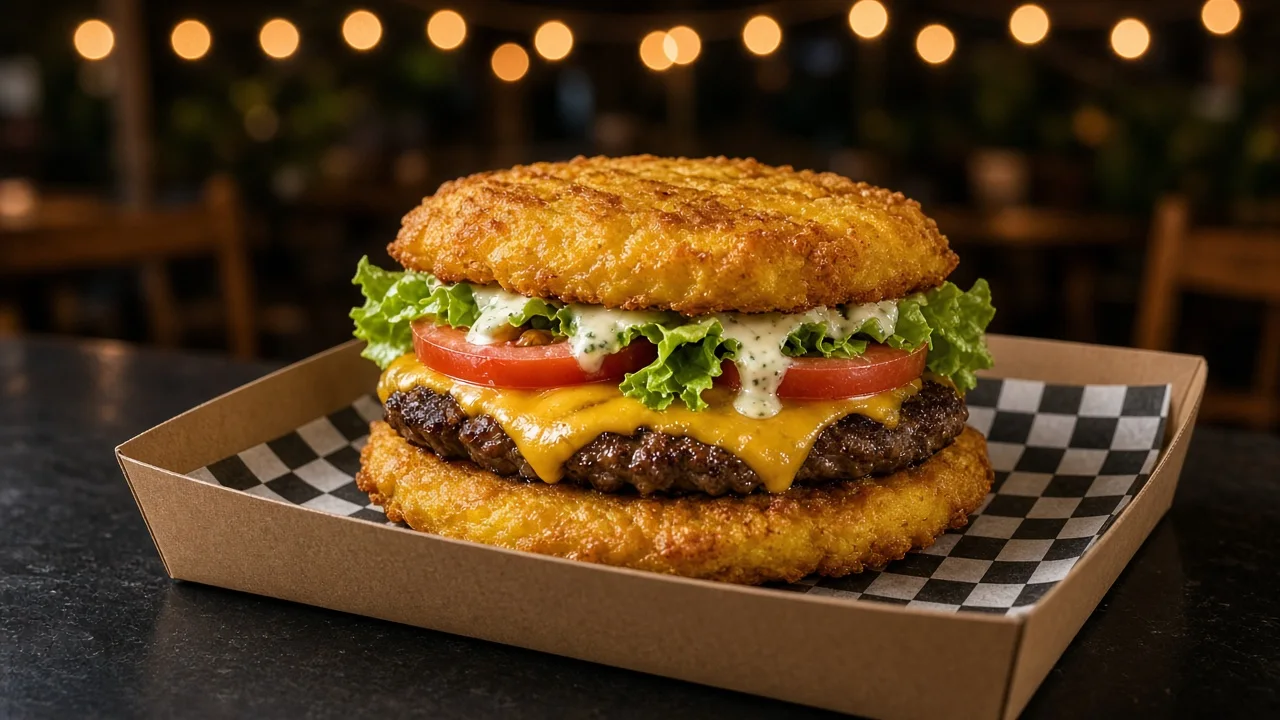 Hamburguesa envuelta en Plátano