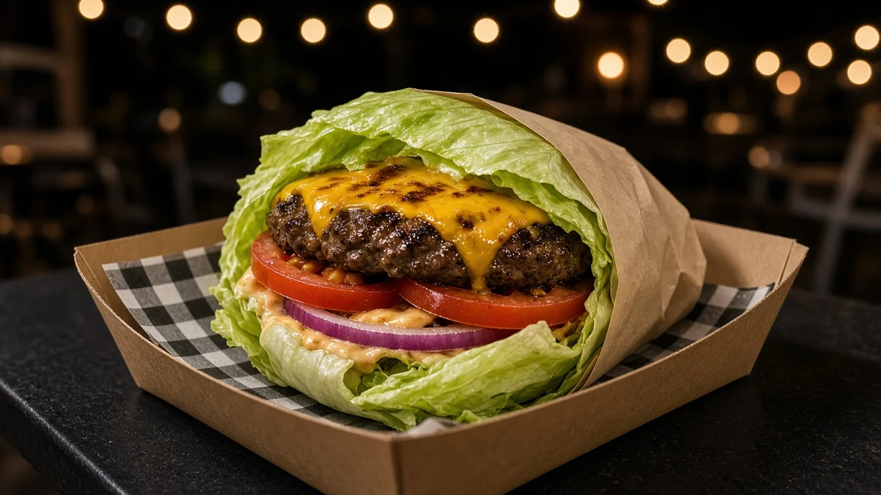 Hamburguesa envuelta en Lechuga